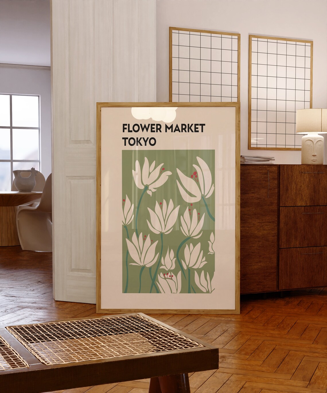 Tokyo Flower Market White Tulip Botanical Illustration Print - Image 5