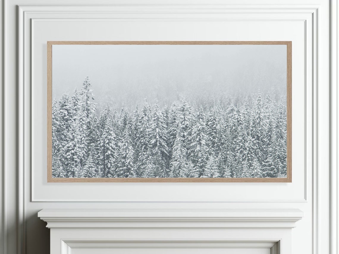 Mist And Snow In A Silent Winter Pine Forest Moody Landscape Poster - Image 5