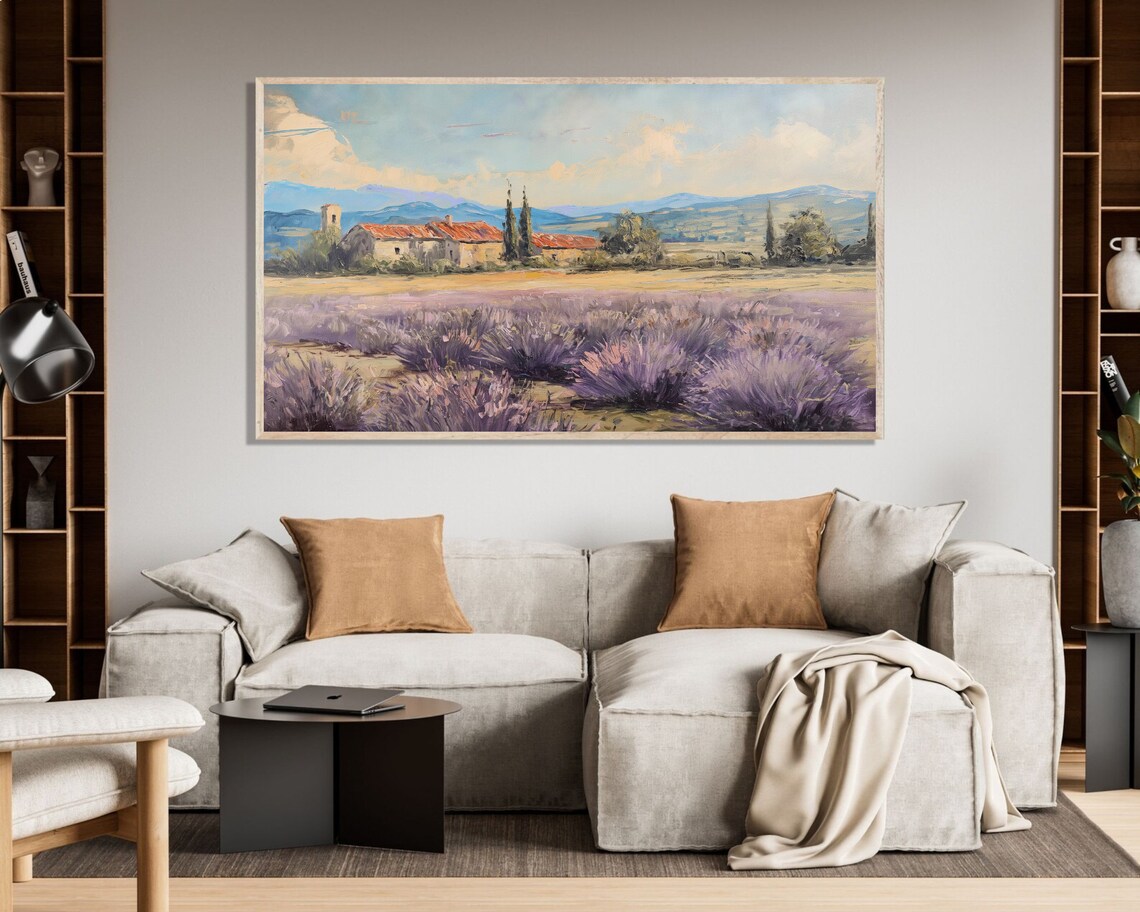 Provence Lavender Field Farmhouse Countryside Landscape Poster - Image 2