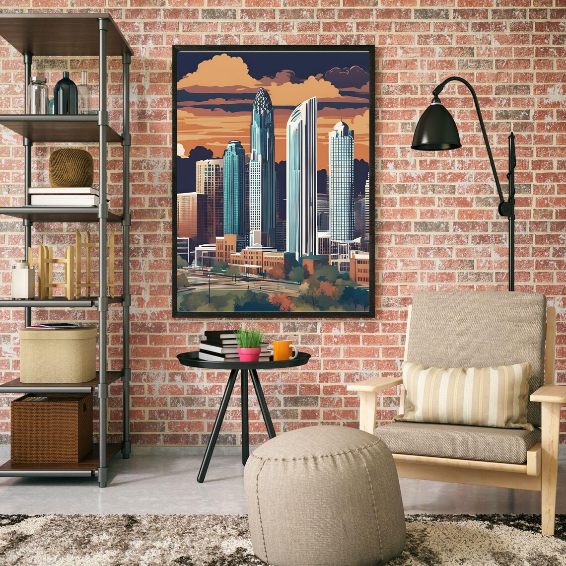 City Skyline Art, Modern Urban Skyscraper Poster - Image 3