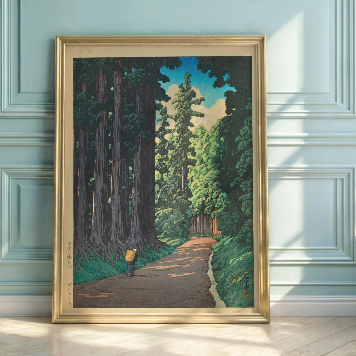 Hasui Kawase Nikko Giant Cedar Forest Road Woodblock Art Print