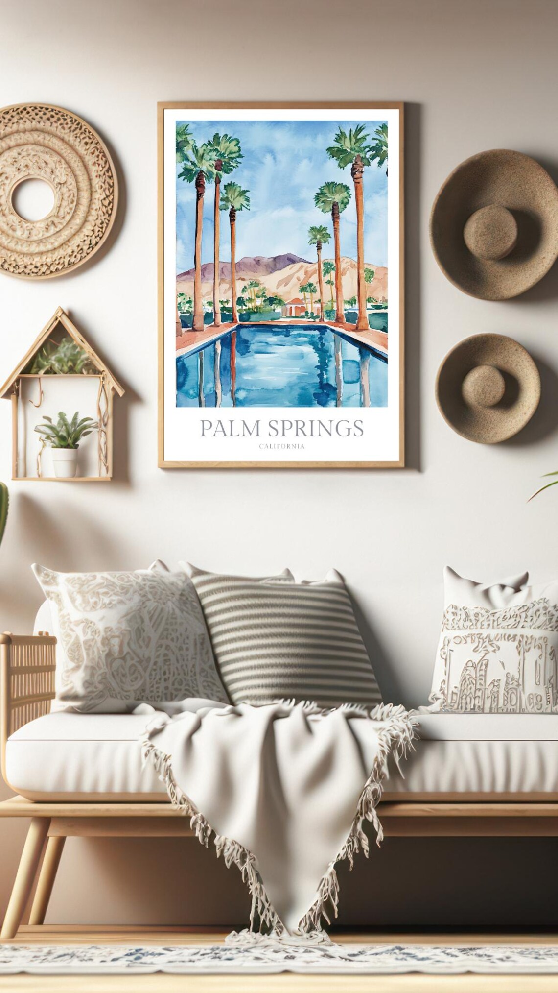 Palm Springs California Watercolor Poster Print - Image 3