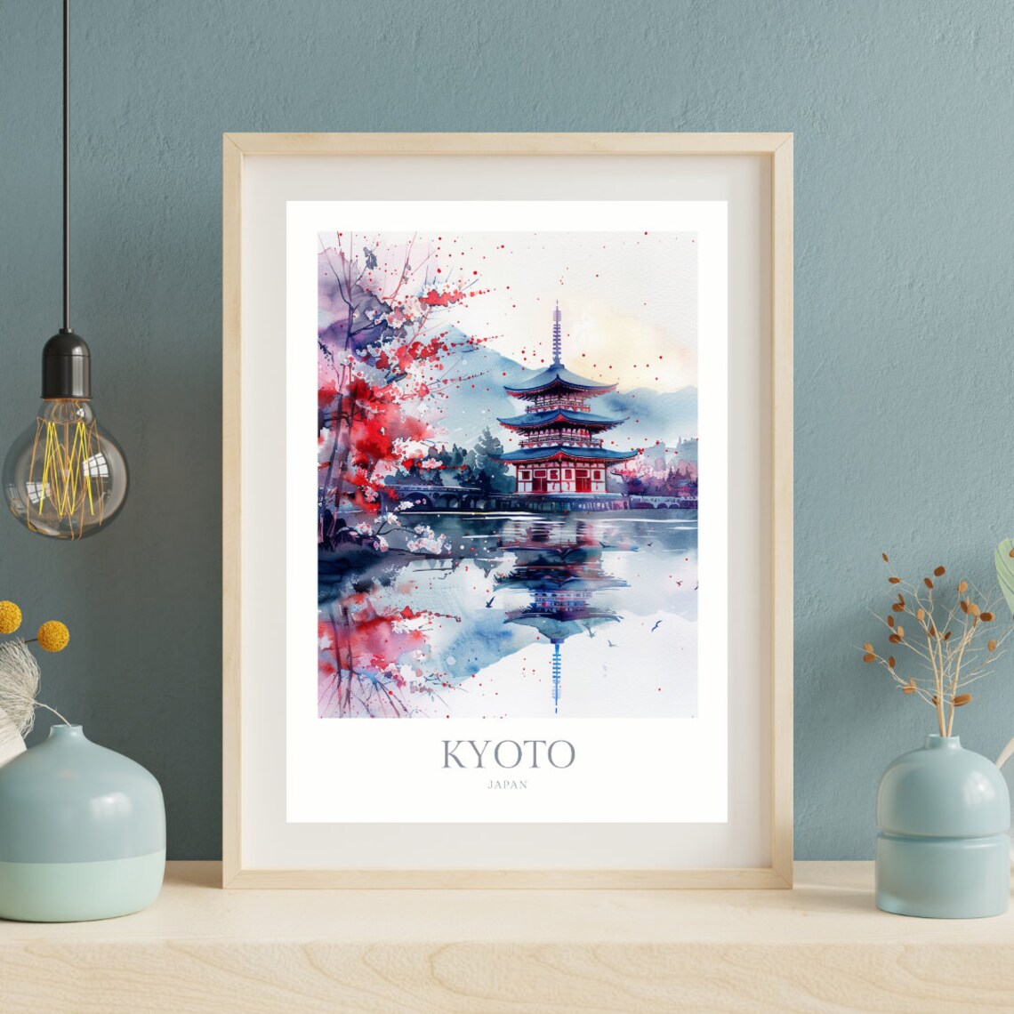 Kyoto Japan Watercolor Poster, Japan Art Print - Image 2