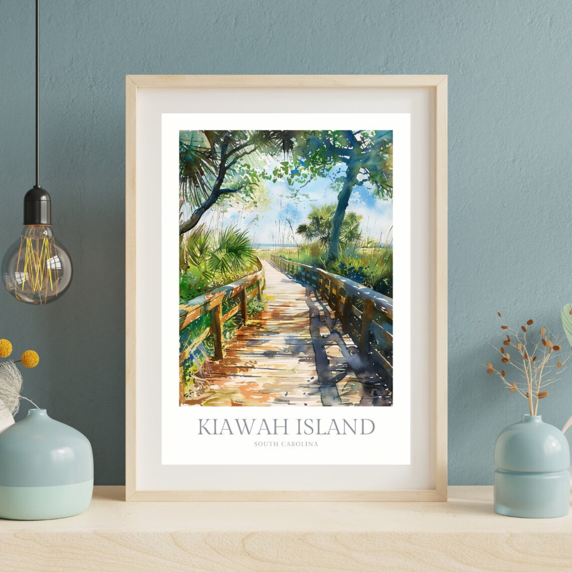 Kiawah Island Watercolor Travel Poster, South Carolina - Image 2