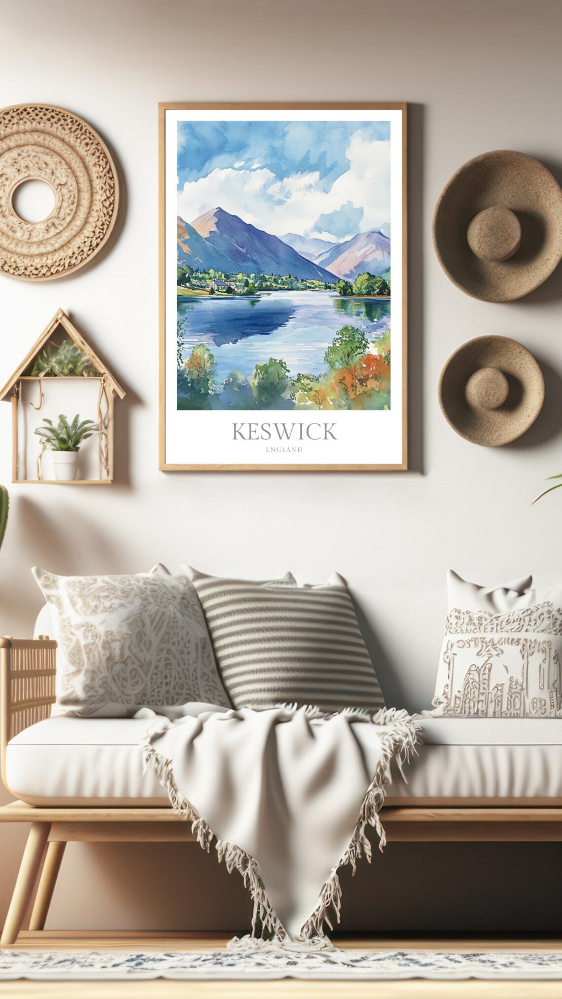 Keswick England Watercolor Poster, Travel Poster - Image 2