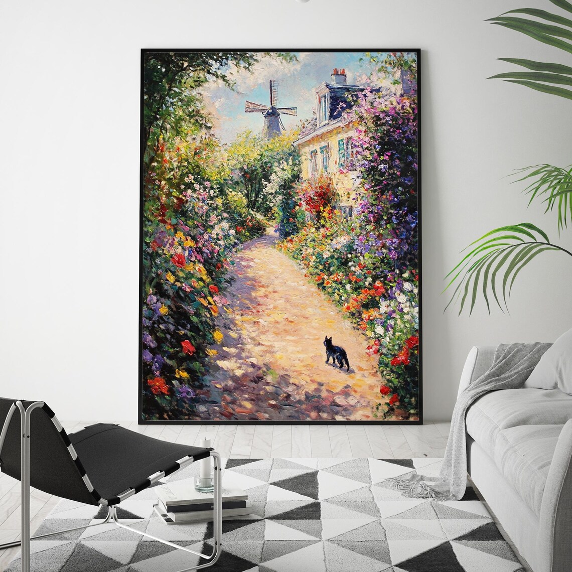Romantic Township Floral Landscape, Boho Art Print - Image 6