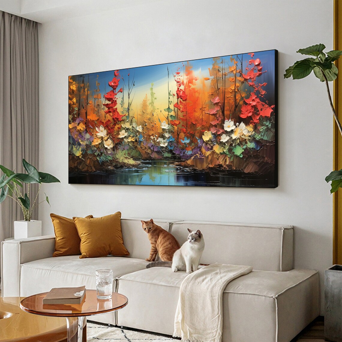 Autumn Nature Landscape, Abstract Flower Art Print - Image 3