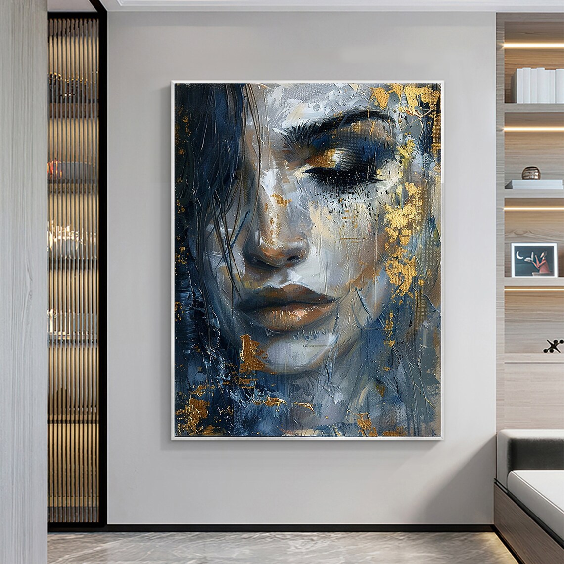 Custom Abstract Girl Face Oil Painting, Bedroom Art Print - Image 5