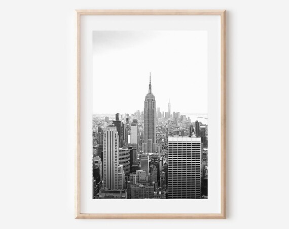 New York City Skyline Poster, Manhattan Wall Art