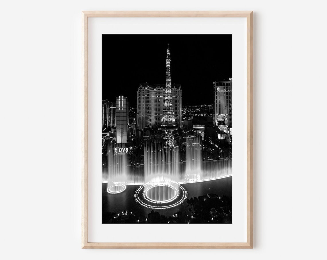 Las Vegas Black And White Travel Poster, Nevada