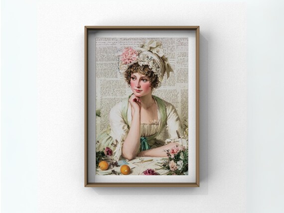 Regency Era Woman Portrait Vintage Classical Painting Poster