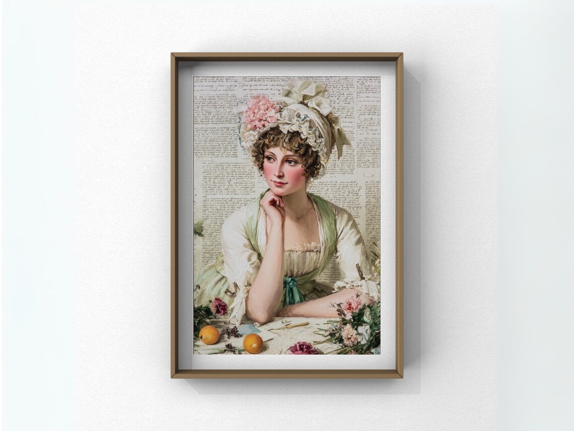 Regency Era Woman Portrait Vintage Classical Painting Poster