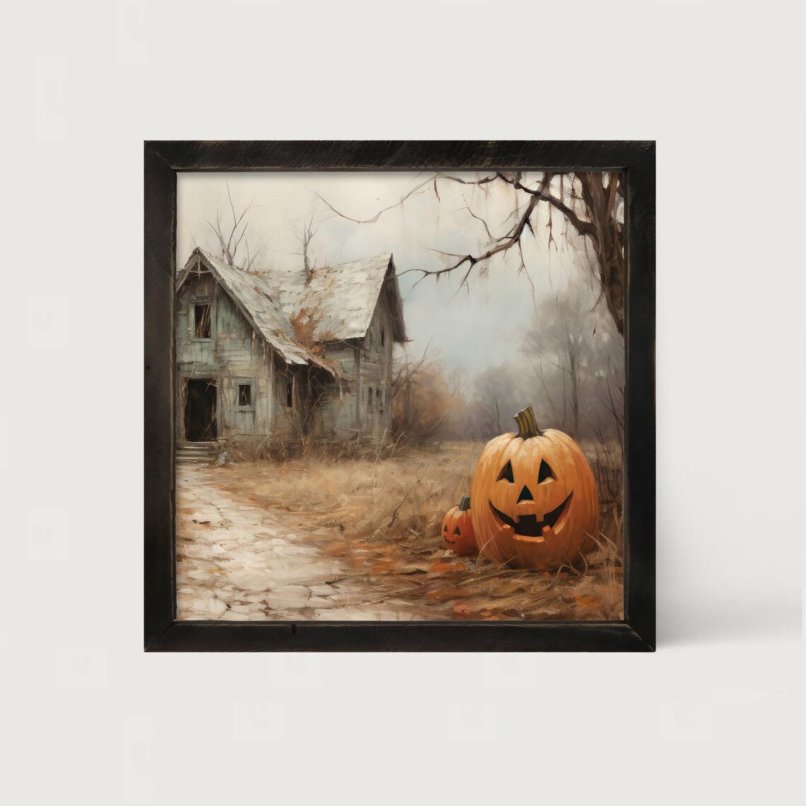 Abandoned House Jack O Lantern Halloween Art Print - Image 4