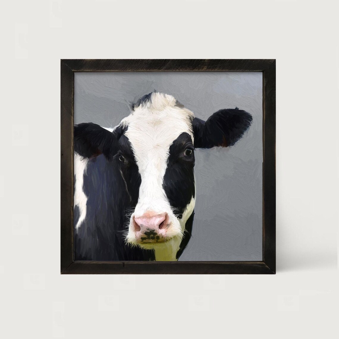 Holstein Cow Farm Animal Art Print, Barnyard Style