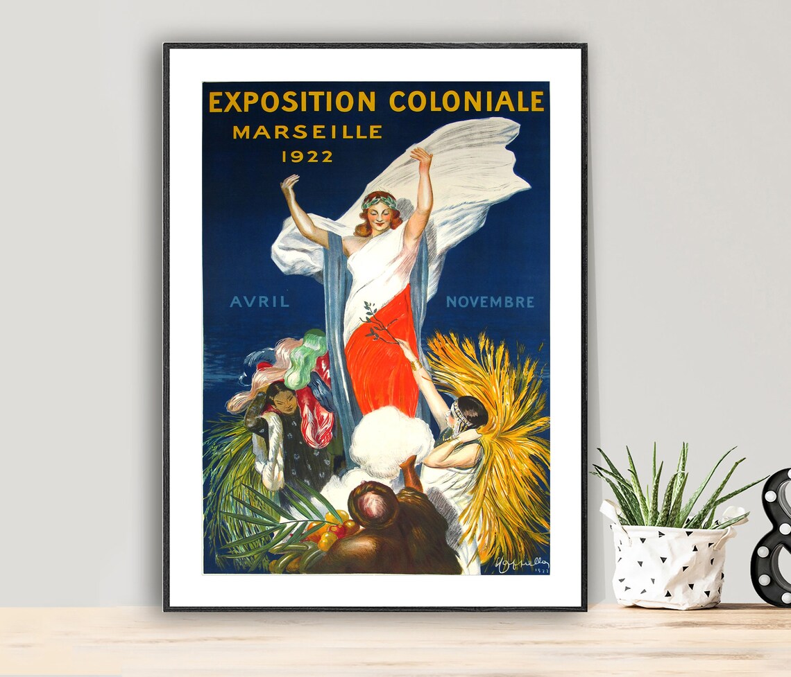 Exposition Coloniale Marseille 1922 Vintage French Exhibition Poster