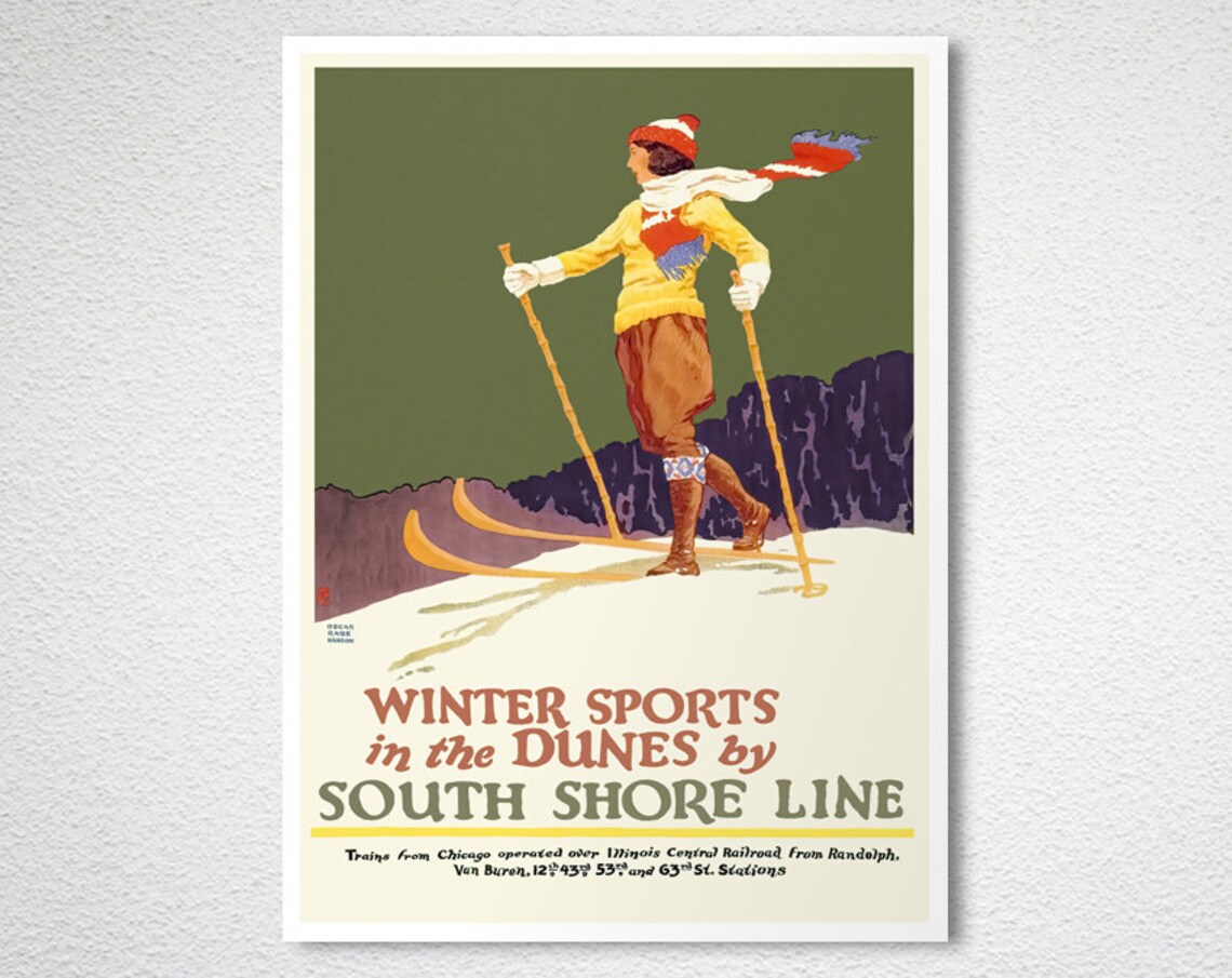 Winter Sports In The Dunes, Vintage Sport Poster - Image 2