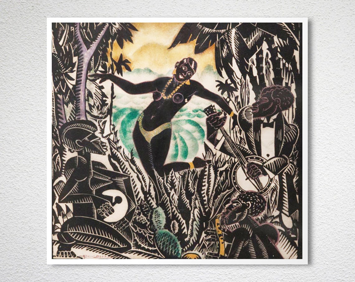 Josephine Baker Art Deco Jazz Dancer Vintage Celebrity Poster - Image 2