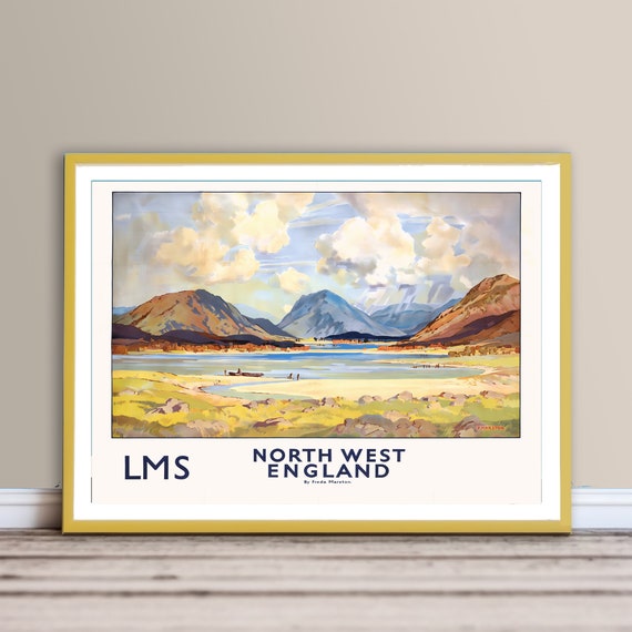 North West England Vintage Travel Poster North West Poster Travel England Print Wall Decor Gift Idea