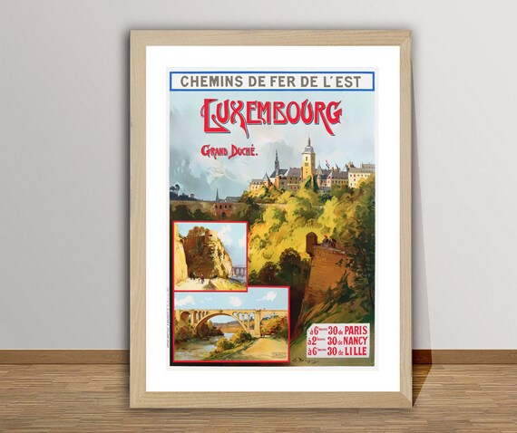 Luxembourg Grand Duche Vintage Travel Poster Print