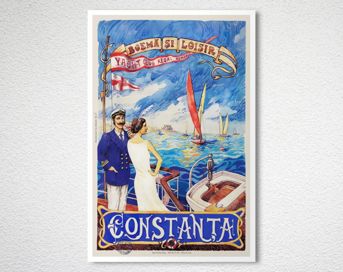 Yacht Club Regal Roman Constanta Sailing Vintage Travel Poster - Image 2