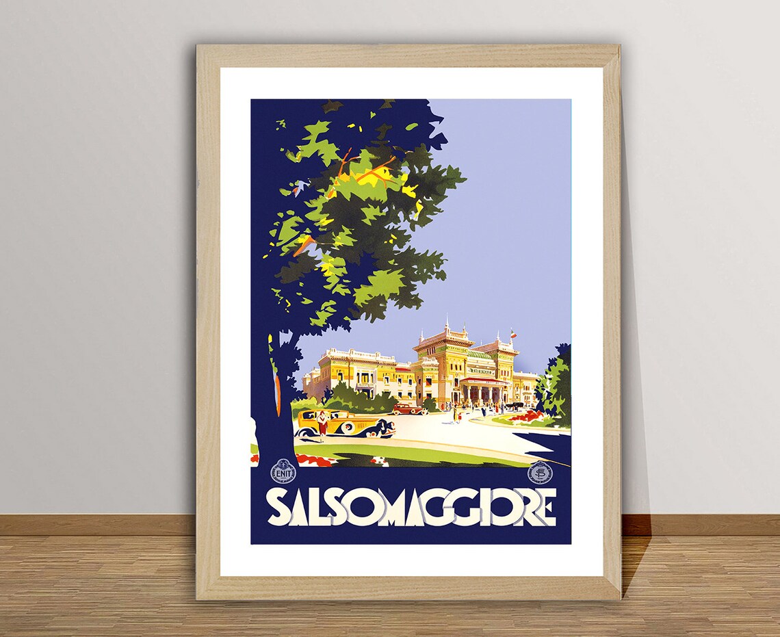 Salsomaggiore Italian Spa Grand Hotel Vintage Travel Art Poster