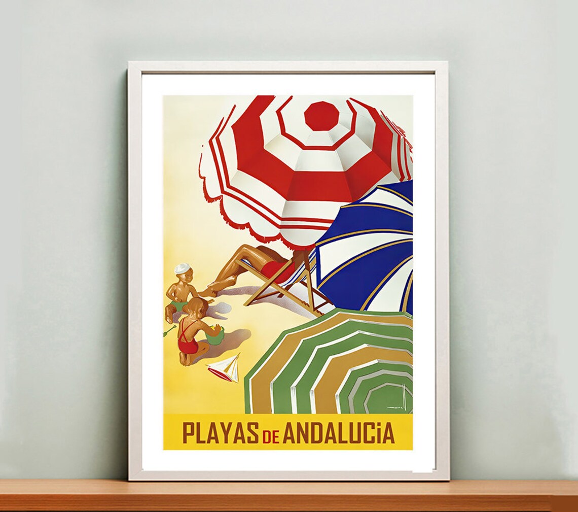 Playas De Andalucia Spain Vintage Travel Poster - Image 2