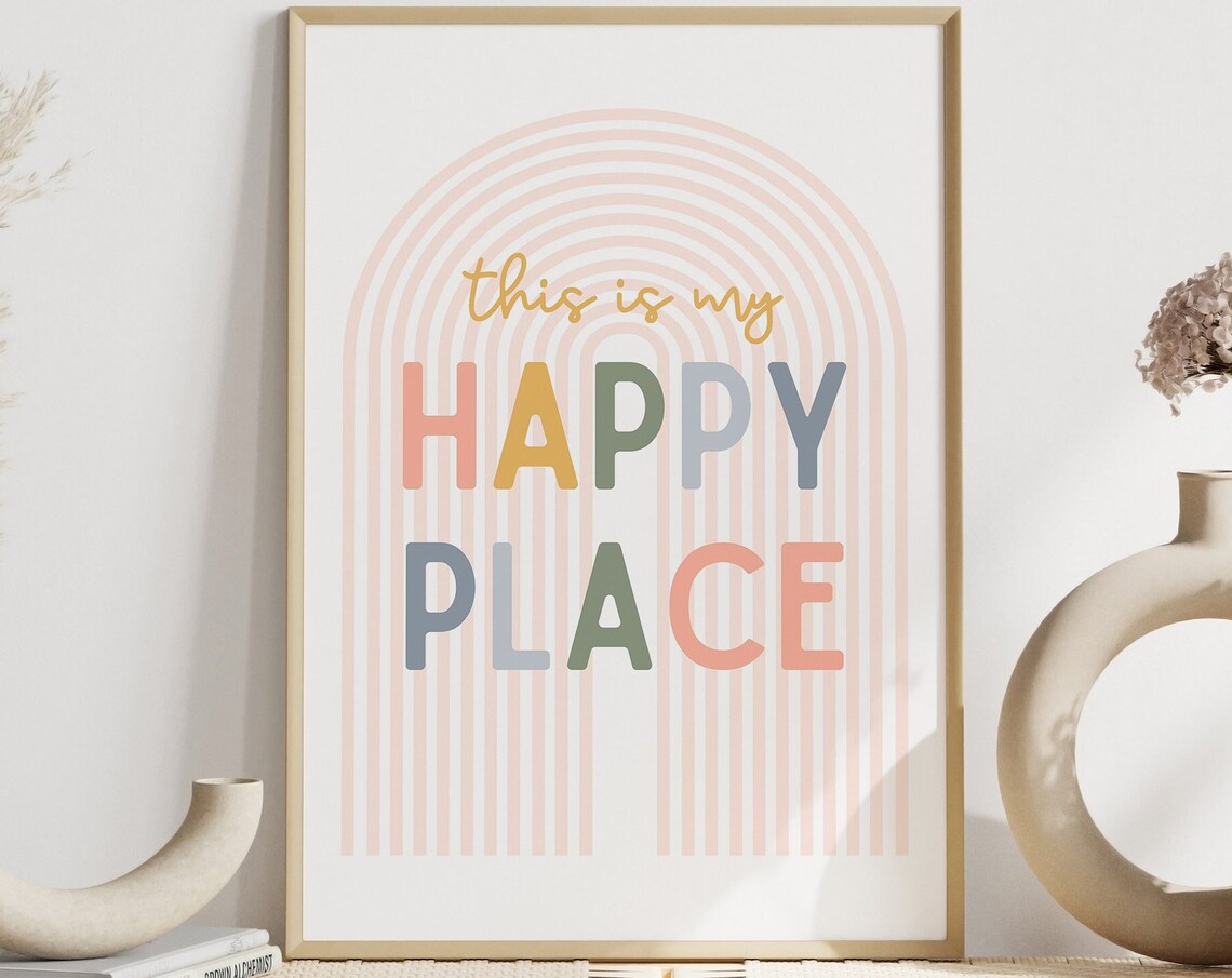 This Is My Happy Place Minimalist Nursery Poster