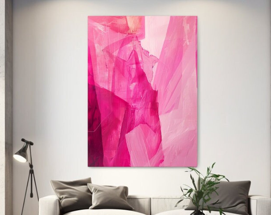 Soft Pink Crystal Facets Abstract Blush Minimalist Dreamy Calm Poster