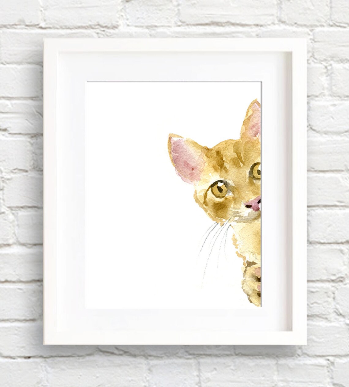 Orange Tabby Cat Nursery Decor Watercolor Art Print