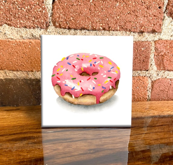 Donut Ceramic Tile Donut Decorative Tile Pastry Lover Gift Unique Food Gifts