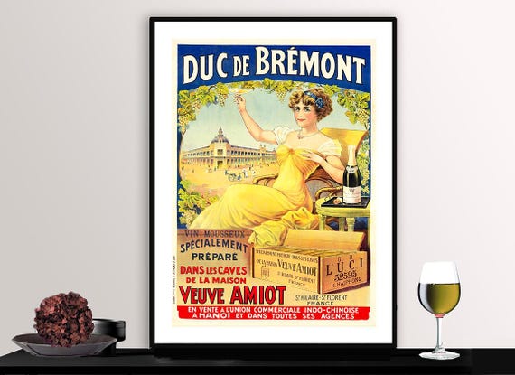 Duc De Bremont Veuve Amiot Vintage Fooddrink Poster Retro Duc De Bremont Poster Gift Idea Wall Decor
