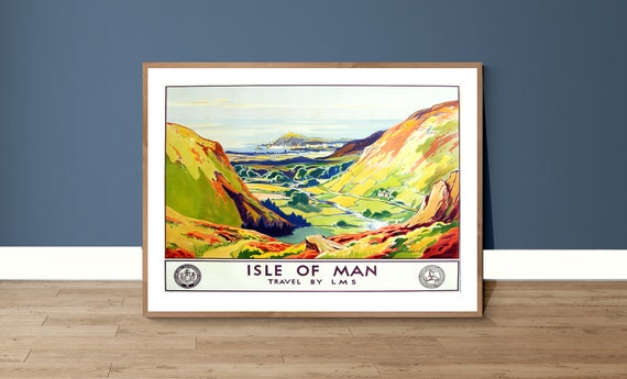 Isle Of Man Vintage Travel Poster Poster Print Or Print Gift Idea Wall Decor