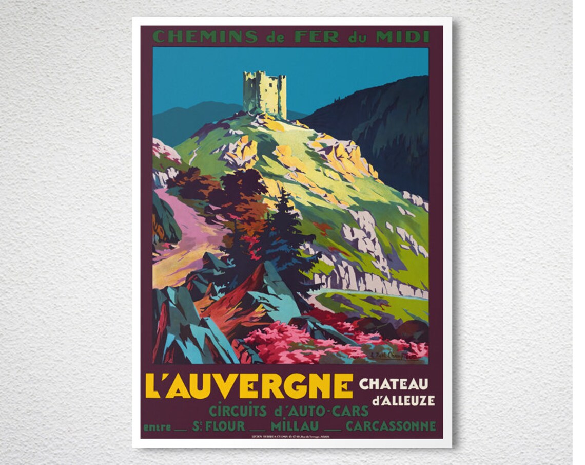 Lauvergne Chateau Dalleuze Vintage Travel Poster - Image 2