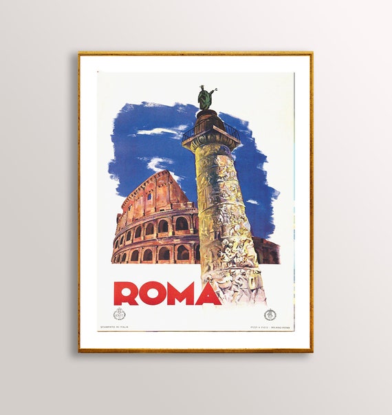 Rome Italy Vintage Travel Poster, Travel Poster
