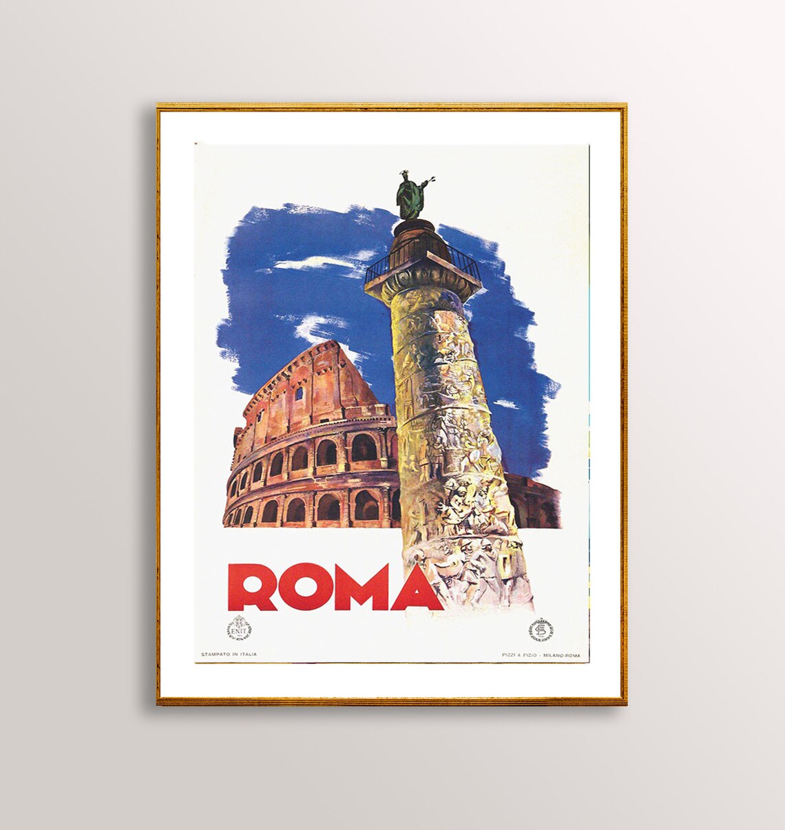 Rome Italy Vintage Travel Poster, Travel Poster