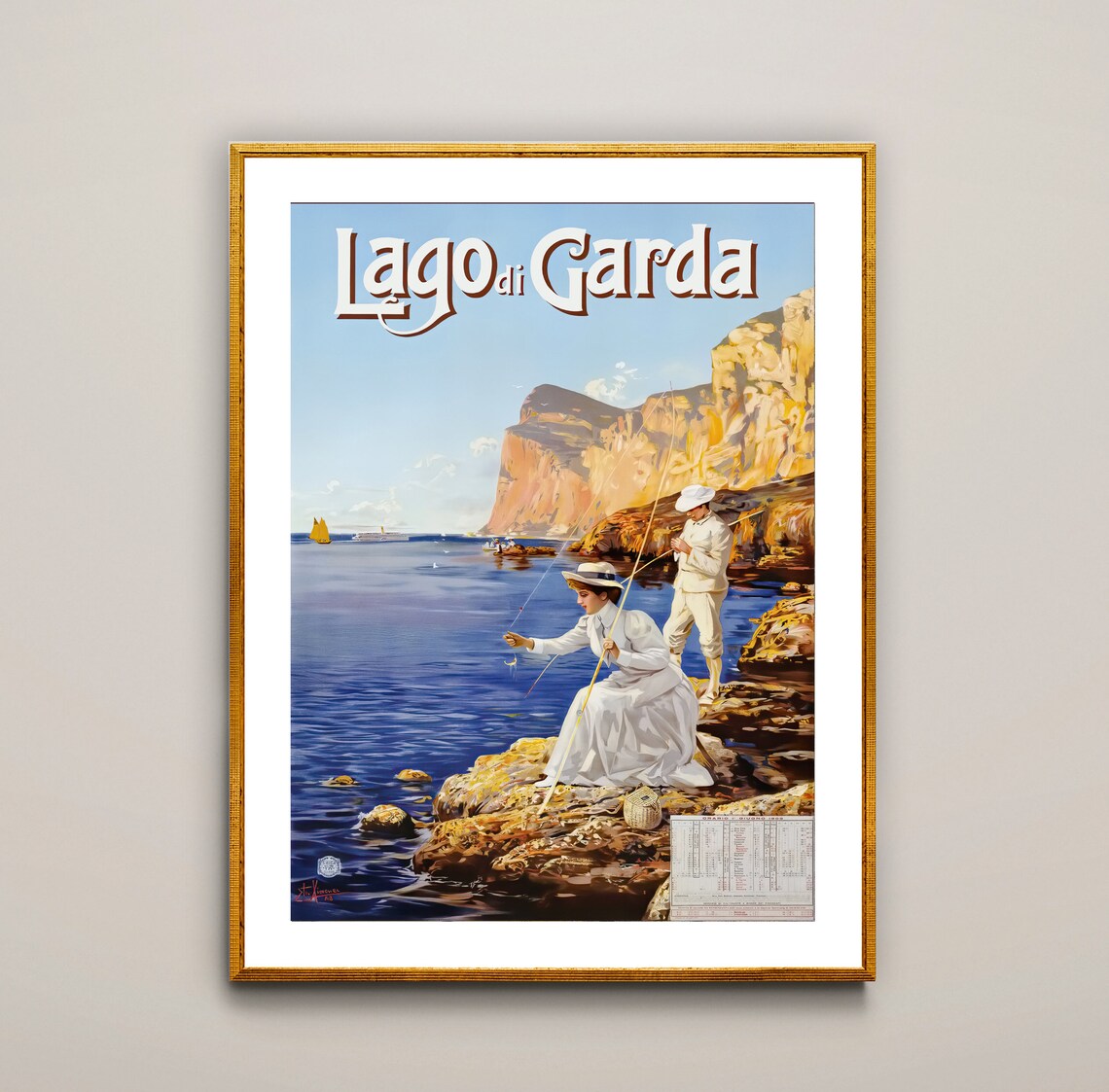 Lago Di Garda Vintage Travel Poster, Italy