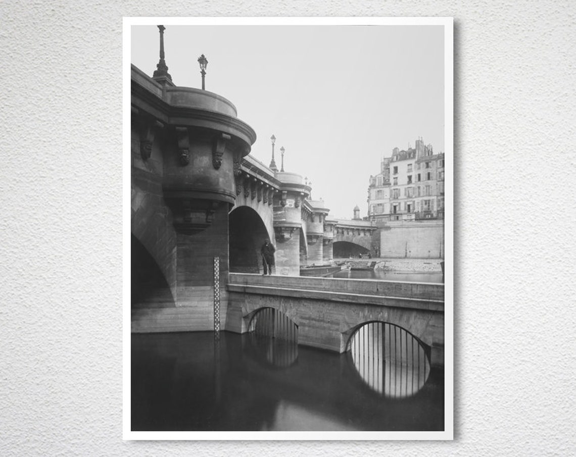 Pont Neuf Paris by Eugene Atget Vintage Black and White Photo Poster - Image 2