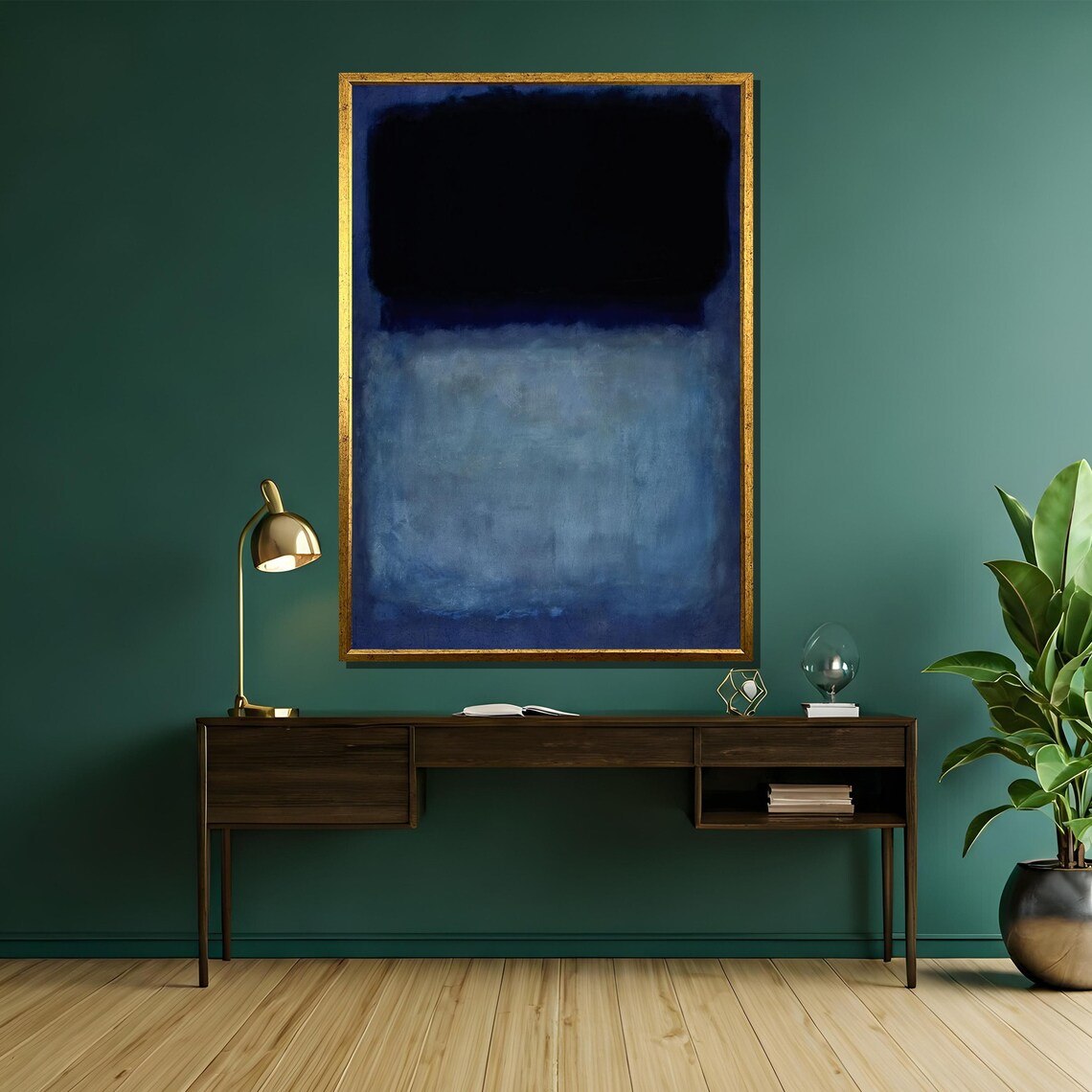 Midnight Blue And Black Color Field Moody Night Sky Abstract Poster - Image 5