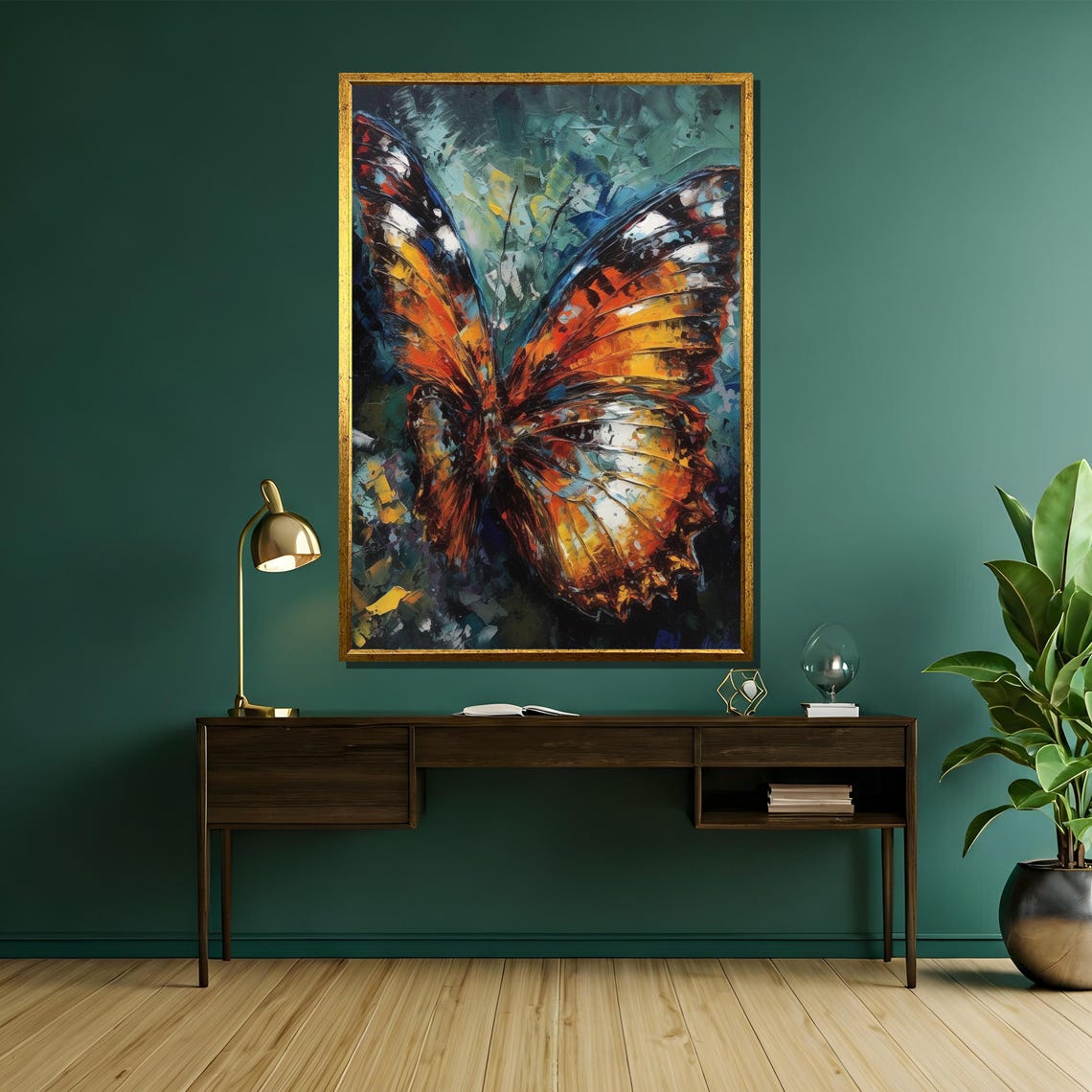 Monarch Butterfly Impasto Oil Painting Vibrant Nature Art Poster - Image 5