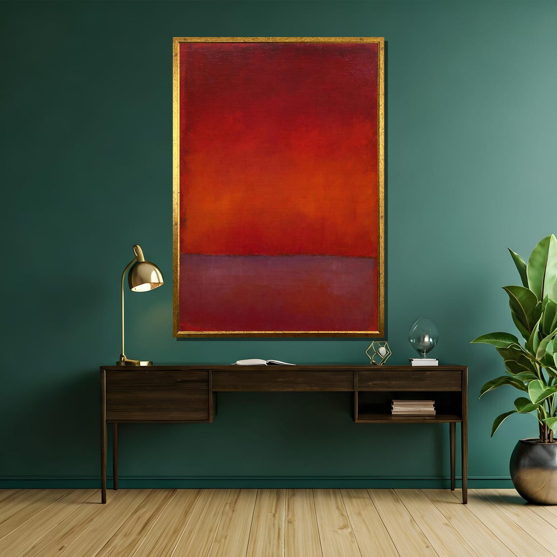 Fiery Red Gradient Color Field Rothko Inspired Abstract Poster - Image 5