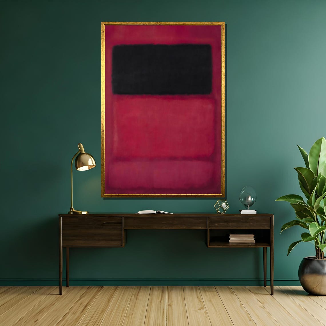 Deep Red and Black Color Block Rothko Inspired Minimalist Poster - Image 5