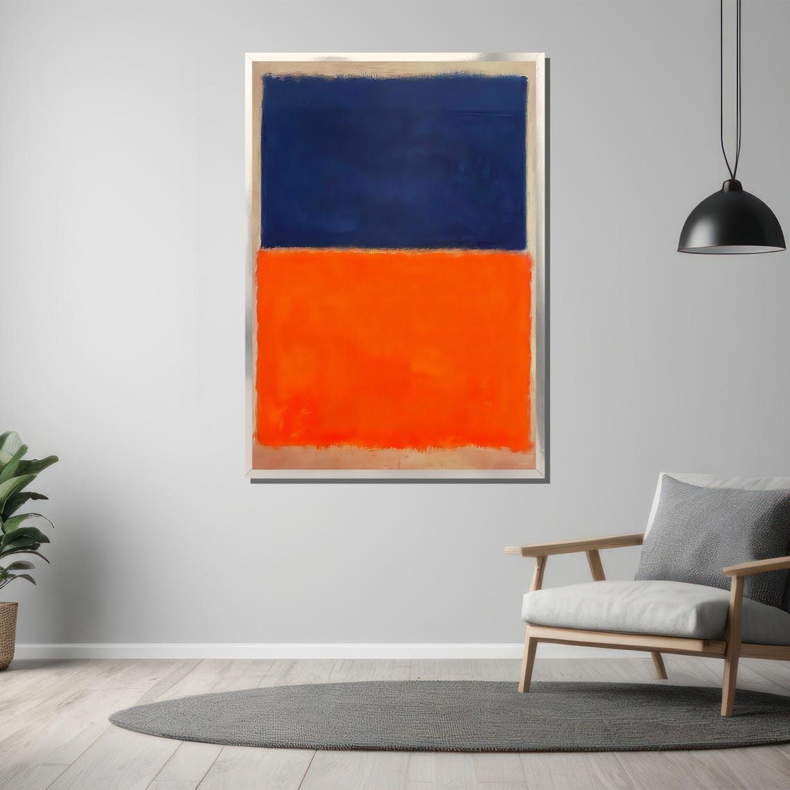 Mark Rothko Blue And Orange Painting Bold Abstract Art Gift For Contemporary Home Dcor Modern Wall Accent - Image 3