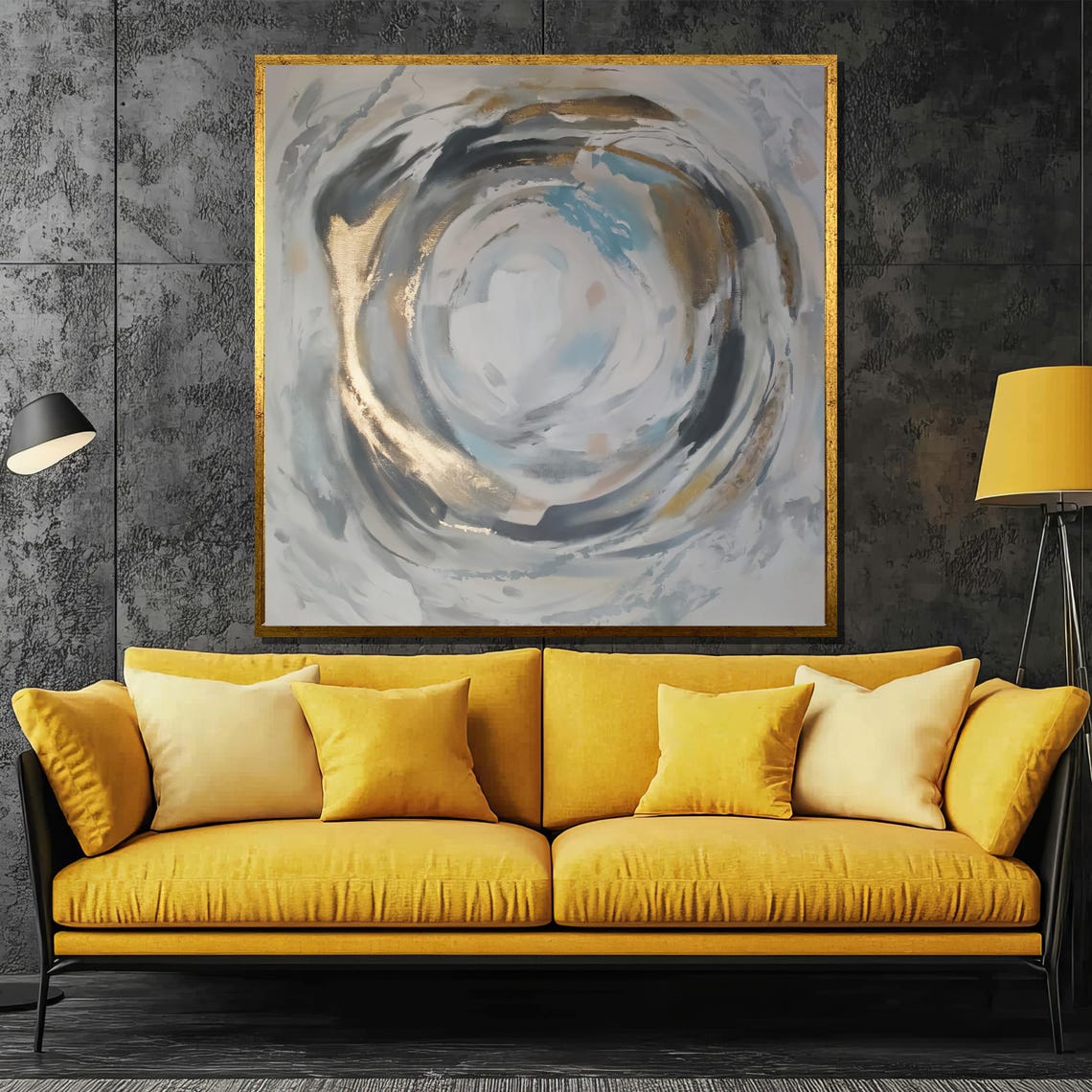 Neutral Grey Swirl Abstract Modern Elegant Home Decor Poster - Image 2