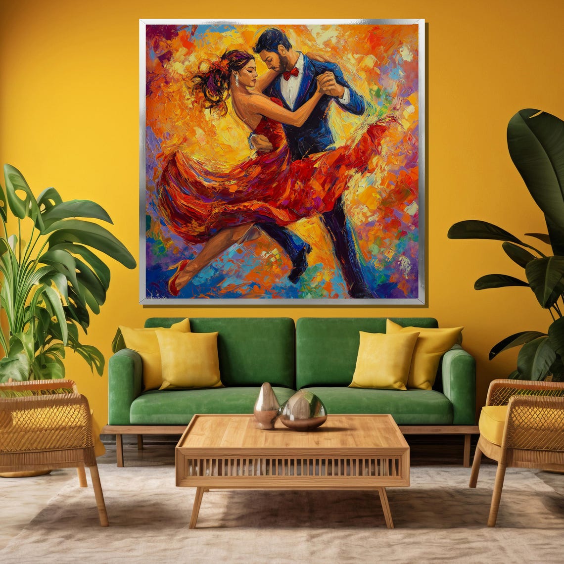 Fiery Passion Dance Painting Bold Wall Art Gift For Tango Lovers And Modern Home Decor Enthusiasts - Image 3