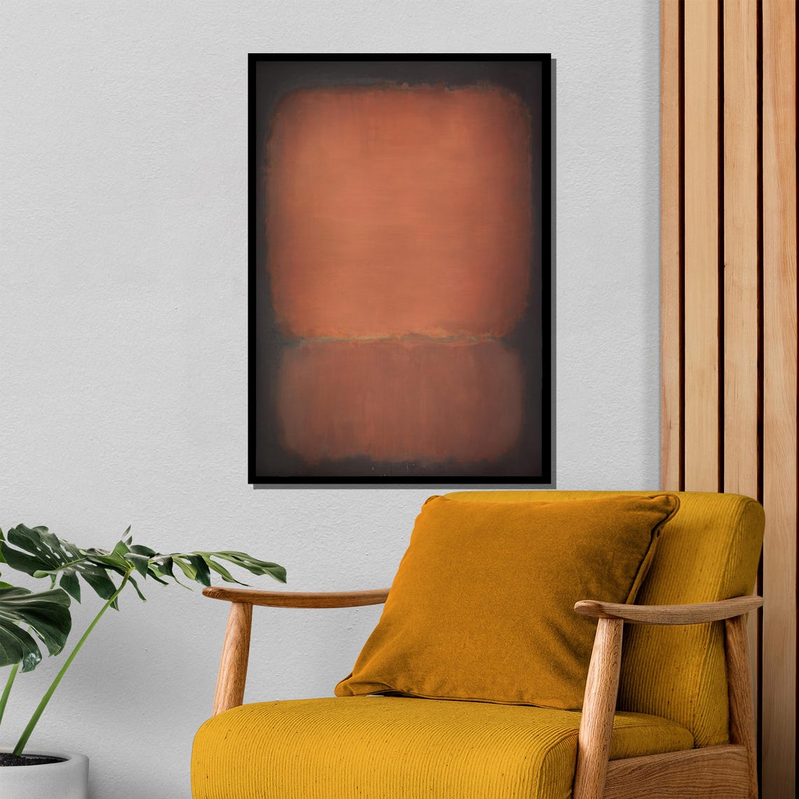 Rothko-Style Warm Brown Terracotta Color-Field Abstract Art Poster - Image 4