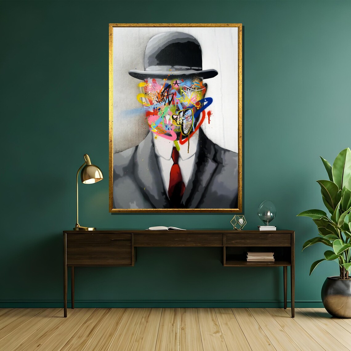 Modern Surreal Faceless Man Graffiti Art Print - Image 5
