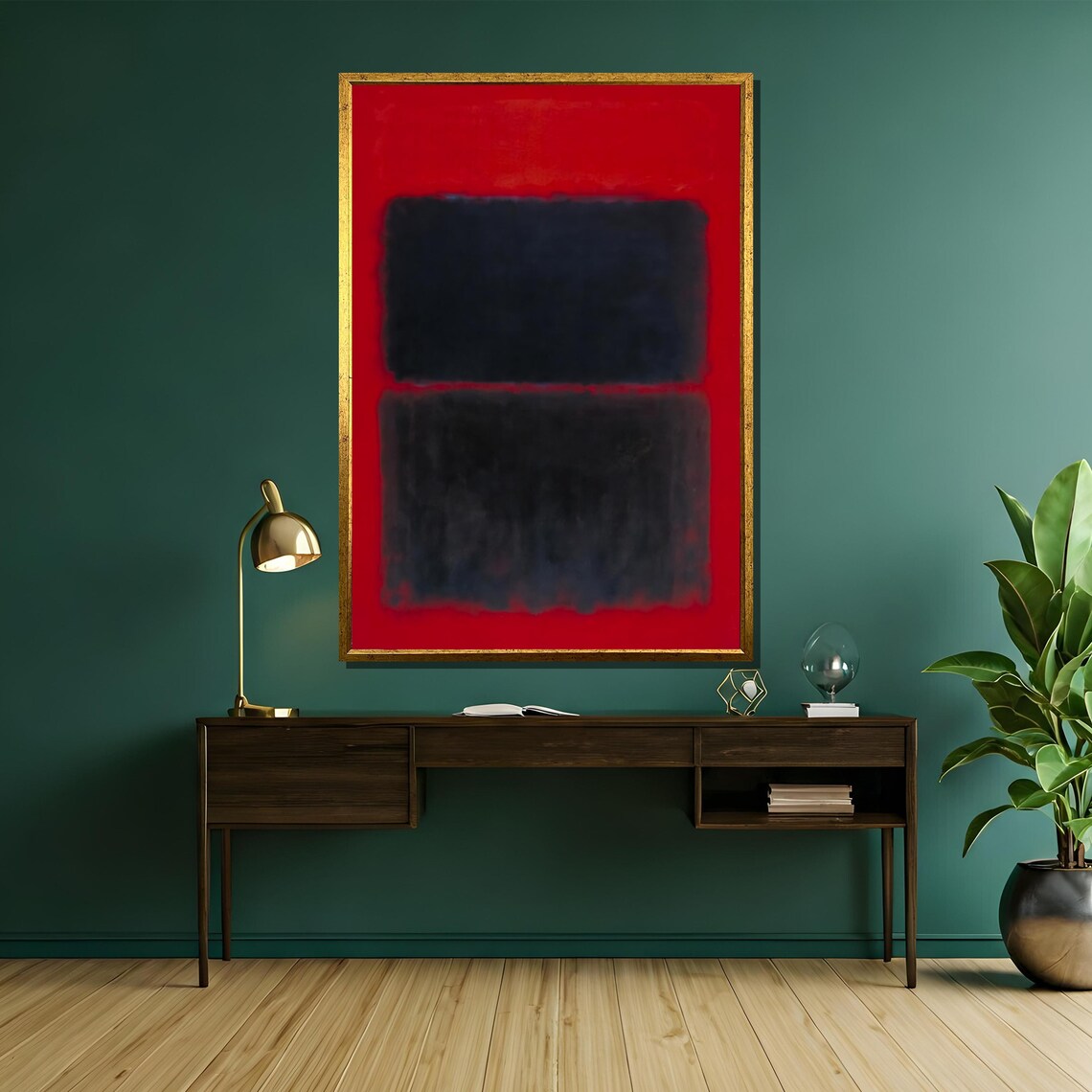 Rothko Style Bold Red And Black Striking Color Field Art Poster - Image 5