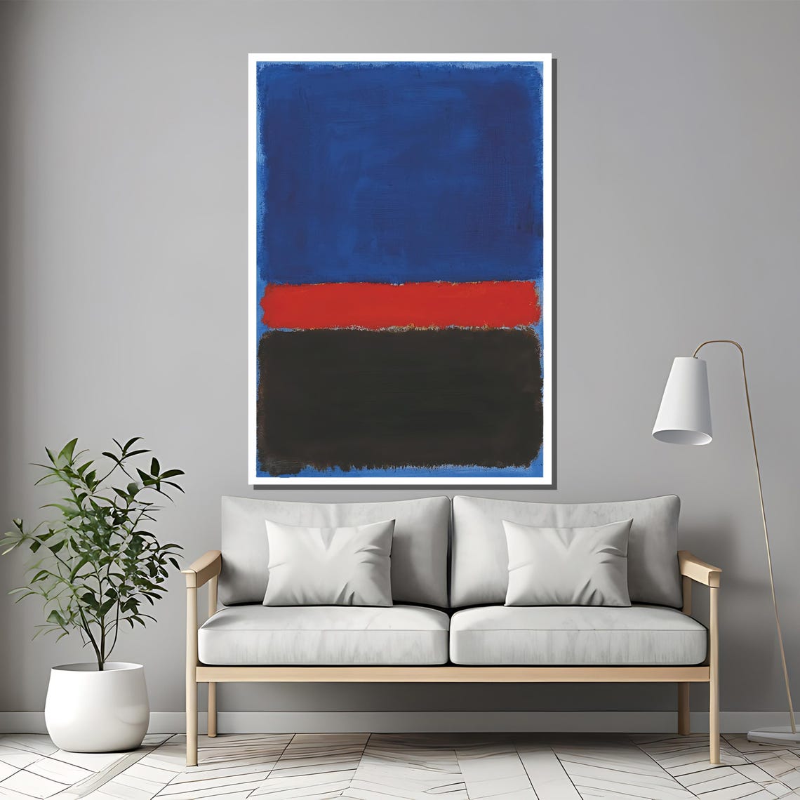 Mark Rothko Blue Red And Black Painting Bold Abstract Art Gift For Modern Home Or Office Wall Dcor - Image 2