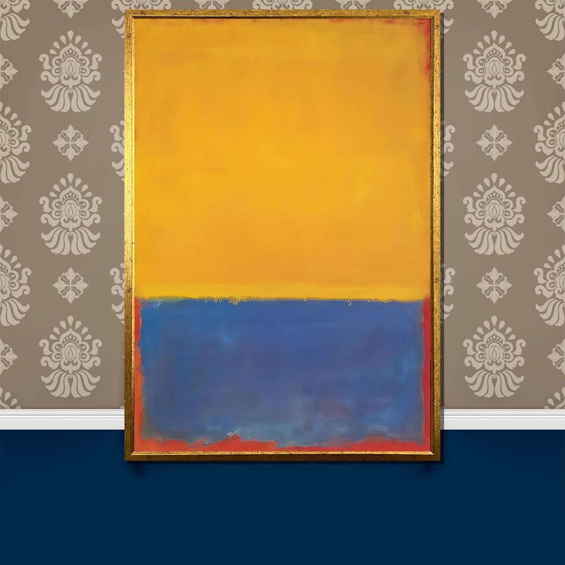Golden Yellow and Blue Color Field Rothko Inspired Abstract Poster