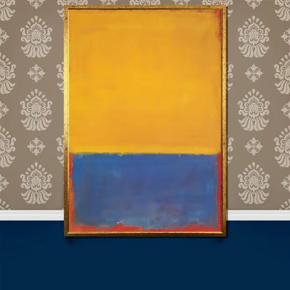 Mark Rothko Yellow And Blue Abstract Painting Modern Art Gift Bold Color Block Wall Art For Home Dcor